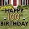 Big Dot of Happiness Adult 100th Birthday - Gold - Yard Sign Outdoor Lawn Decorations - Happy Birthday Yard Signs